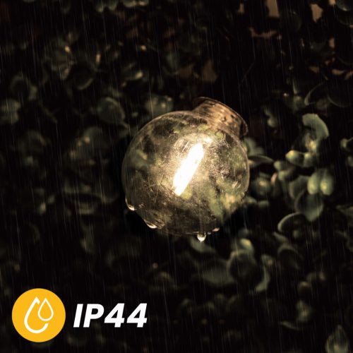 Napelemes kerti girland 20x LED dekoratív gömb 10,55 m 2700K Meleg szín + Távirányítós CALLIS2 LUMILED