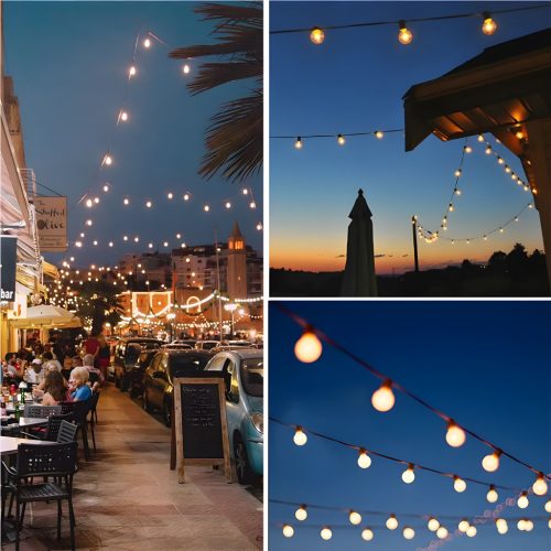 Napelemes kerti girland 40x LED dekoratív gömb 19,55 m 2700K Meleg + Távirányítós CALLIS2 LUMILED