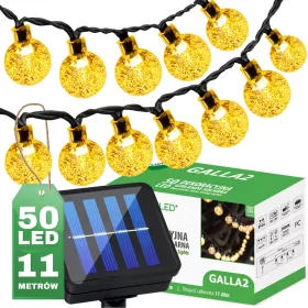   Kerti Solar Girland 50x LED dekoratív golyók 11,8 m 3000K meleg GALLA2 LUMILED