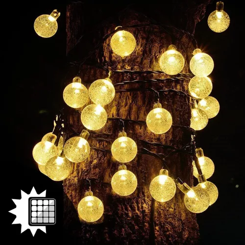 Kerti napelemes füzér 100x LED dekoratív golyók 21,8 m meleg 3000K GALLA2 LUMILED