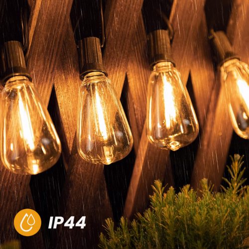 Napelemes kerti girland 30x LED dekoratív izzók 9,8 m 2700 K Meleg + Távirányító PYRIS LUMILED