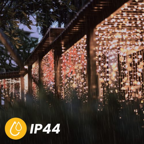 Napelemes kerti girland 100x LED dekoratív vezeték 12m 3000K Meleg + PIOT FILO LUMILED