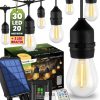 Napelemes kerti girland 30x LED dekoratív izzó 20m + távirányító IP65 2700K Meleg SOLLIS LUMILED