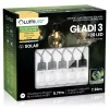 Napelemes kerti fényfüzér 20 LED erkélyre díszgömbök 7,36m 3000K meleg fehér GLADI 3 LUMILED