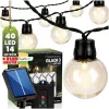 Napelemes kerti fényfüzér 40 LED erkélyre díszgömbök 13,64m 3000K meleg fehér GLADI 3 LUMILED
