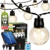 Napelemes kerti fényfüzér 40 LED díszgömbök 13,64m 3000K meleg fehér + távirányító GLADI CONTROL LUMILED