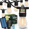 Napelemes kerti girland 30 db LED dekoratív izzó 20 m 2700 K meleg fehér + SOLENA LUMILED távirányító