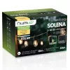 Napelemes kerti girland 30 db LED dekoratív izzó 20 m 2700 K meleg fehér + SOLENA LUMILED távirányító