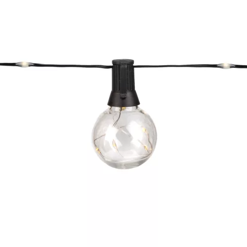 Napelemes kerti girland 30x LED dekoratív izzók 15,05 m 3000K Meleg + Távirányító AURA LUMILED