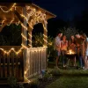 Napelemes kerti LED fényfüzér, dekoratív, 100x LED, 11,9m, KÍGYÓ, 3000K meleg fényű DALEN LUMILED