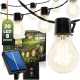 Napelemes kerti LED fényfüzér, dekoratív, izzók, 20x LED, 7,7m, 2700K meleg fényű LUMILED