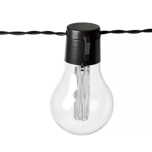 Napelemes kerti LED fényfüzér, dekoratív, izzók, 20x LED, 7,7m, 2700K meleg fényű LUMILED