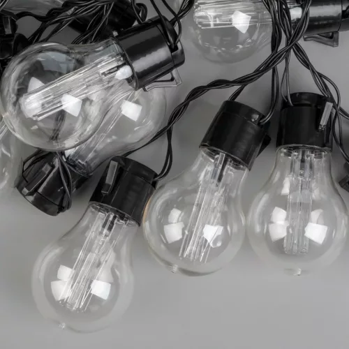 Napelemes kerti LED fényfüzér, dekoratív, izzók, 30x LED, 10,7m, 2700K meleg fényű LUMILED