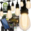 Kerti napelemes fényfüzér 15x LED lánghatású dekorlámpákkal 15m 1800K meleg fehér FLAME LUMILED