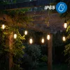 Kerti napelemes fényfüzér 15x LED lánghatású dekorlámpákkal 15m 1800K meleg fehér FLAME LUMILED