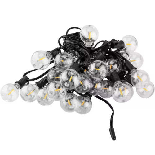 Kerti napelemes fényfüzér 30x LED dekoratív gömbökkel 15,05m 2700K meleg fehér + távirányító CALLIS PRO LUMILED
