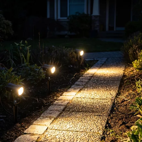 Napelemes leszúrható kerti lámpák 3x LED 3000K reflektor 11m + távirányító SOLTI LUMILED