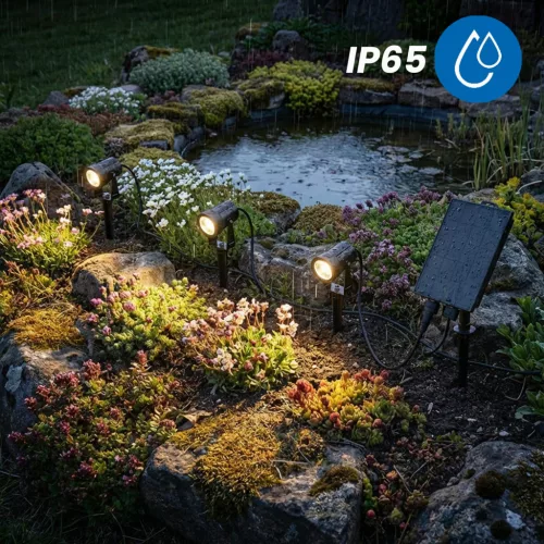 Napelemes leszúrható kerti lámpák 3x LED 3000K reflektor 11m + távirányító SOLTI LUMILED