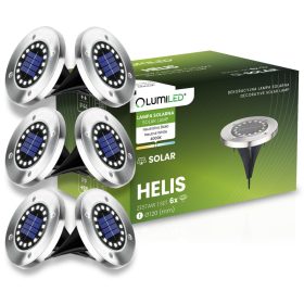   6x LED napelemes kerti lámpa készlet HELIS hajtott földi tárcsák 4000K IP44 LUMILED