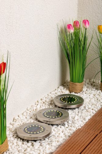 6x LED napelemes kerti lámpa készlet HELIS hajtott földi tárcsák 4000K IP44 LUMILED