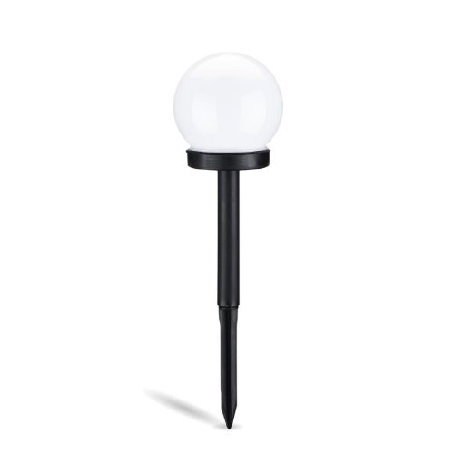 LED napelemes kerti lámpa ATRIS szegecses fehér golyós 10cm LUMILED