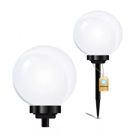   LED napelemes kerti lámpa 6500K IP44 30cm szegecses fehér golyós ATRIS LUMILED