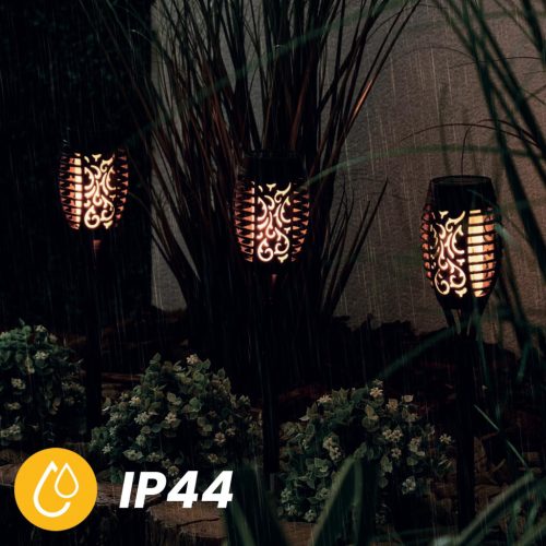 LED-es napelemes kerti lámpa IGNIS hajtott zseblámpa lánghatás 50cm LUMILED