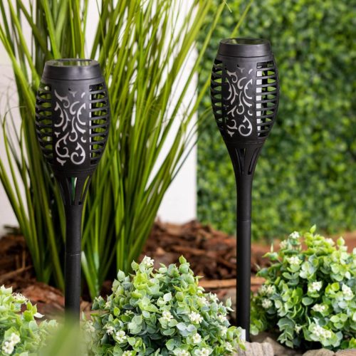 LED-es napelemes kerti lámpa IGNIS hajtott zseblámpa lánghatás 50cm LUMILED