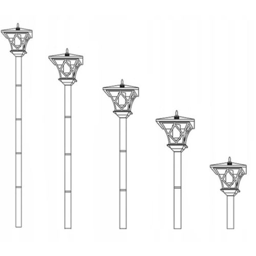 LED napelemes kerti lámpa RIBES kültéri lámpás 150cm LUMILED