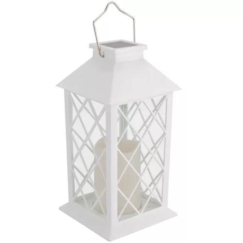 LED-es napelemes kerti lámpa LIRIO függőlámpás 28cm fehér LUMILED