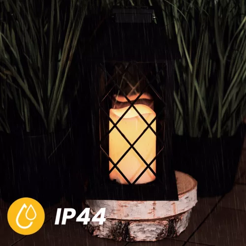 LED napelemes kerti lámpa LIRIO Függő Lámpa 28cm Fekete LUMILED