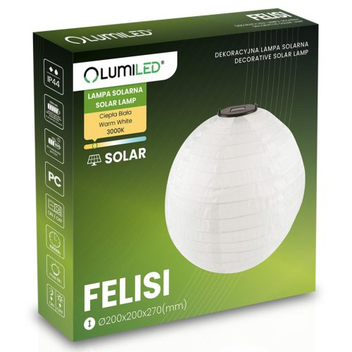 LED napelemes kerti lámpa FELSI Origami Lantern 20cm LUMILED