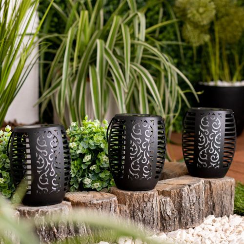 Napelemes kerti lámpa LED-es függesztett lámpás IGNIS láng IP44 1800K LUMILED