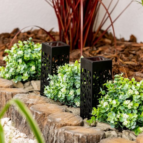 LED napelemes kerti lámpa 3000K IP44 áttört oszlop AZURE LUMILED