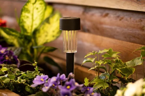 LED napelemes kültéri kerti lámpa, süllyesztett, fekete, 6500K PALIS LUMILED