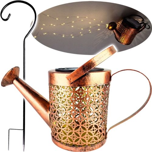 LED napelemes kerti lámpa dugaszolható öntözőkanna ROSA Réz IP44 3000K LUMILED