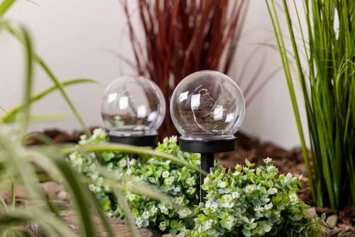 LED-es napelemes kerti lámpa 3000K IP44 10cm dekoratív bedobható golyó GLORIS LUMILED