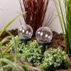 LED-es napelemes kerti lámpa 3000K IP44 10cm dekoratív bedobható golyó GLORIS LUMILED