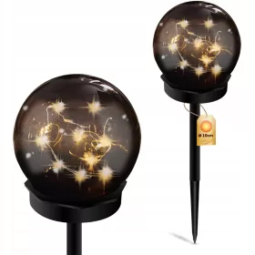   LED napelemes kerti lámpa 3000K IP44 10cm szegecses dekoratív labda GLORIS LUMILED