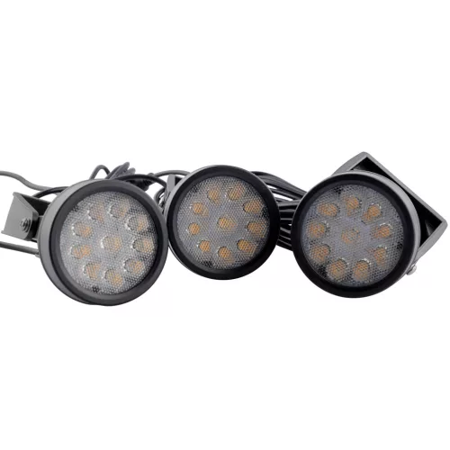 LED napelemes kerti lámpa 3000K IP65 süllyesztett fekete irányított 3x RAGUS LUMILED reflektor