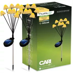   2x LED napelemes kerti lámpa gombaoszlop 3000K IP65 CARI LUMILED