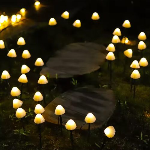 2x LED napelemes kerti lámpa gombaoszlop 3000K IP65 CARI LUMILED