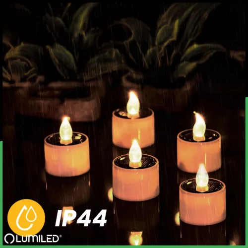 4x LED napelemes kerti lámpa 3000K IP44 gyertyaláng FERO LUMILED