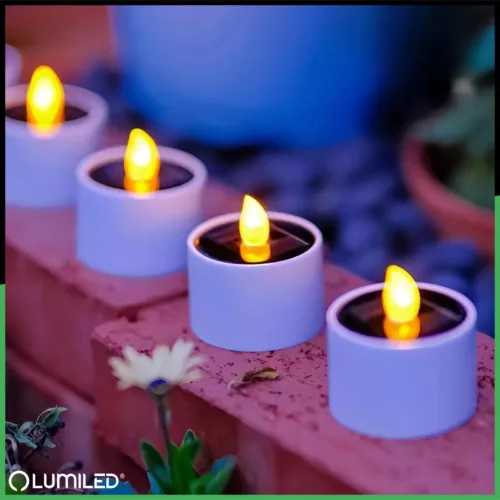 4x LED napelemes kerti lámpa 3000K IP44 gyertyaláng FERO LUMILED