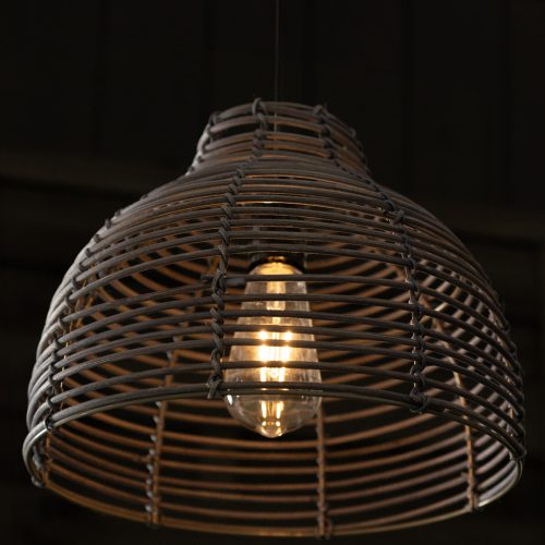 Napelemes függő LED kültéri kerti rattan lámpa 3000K IP44 VEXA LUMILED