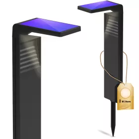   LED napelemes kerti lámpa dugaszolható oszlop 41 cm HORIUS 4000K IPX4 LUMILED