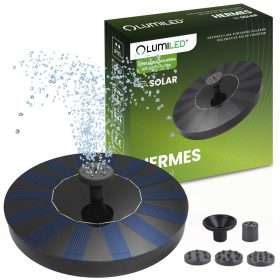   Napelemes LED-es szökőkút HERMES kerti úszó szivattyúval 180l/h LUMILED
