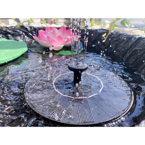 Napelemes LED-es szökőkút HERMES kerti úszó szivattyúval 180l/h LUMILED