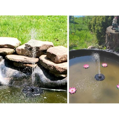 Napelemes LED-es szökőkút HERMES kerti úszó szivattyúval 180l/h LUMILED