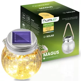   Napelemes kerti lámpa LED MAGUS 3000K akkumulátoros lámpás lámpás üveg LUMILED